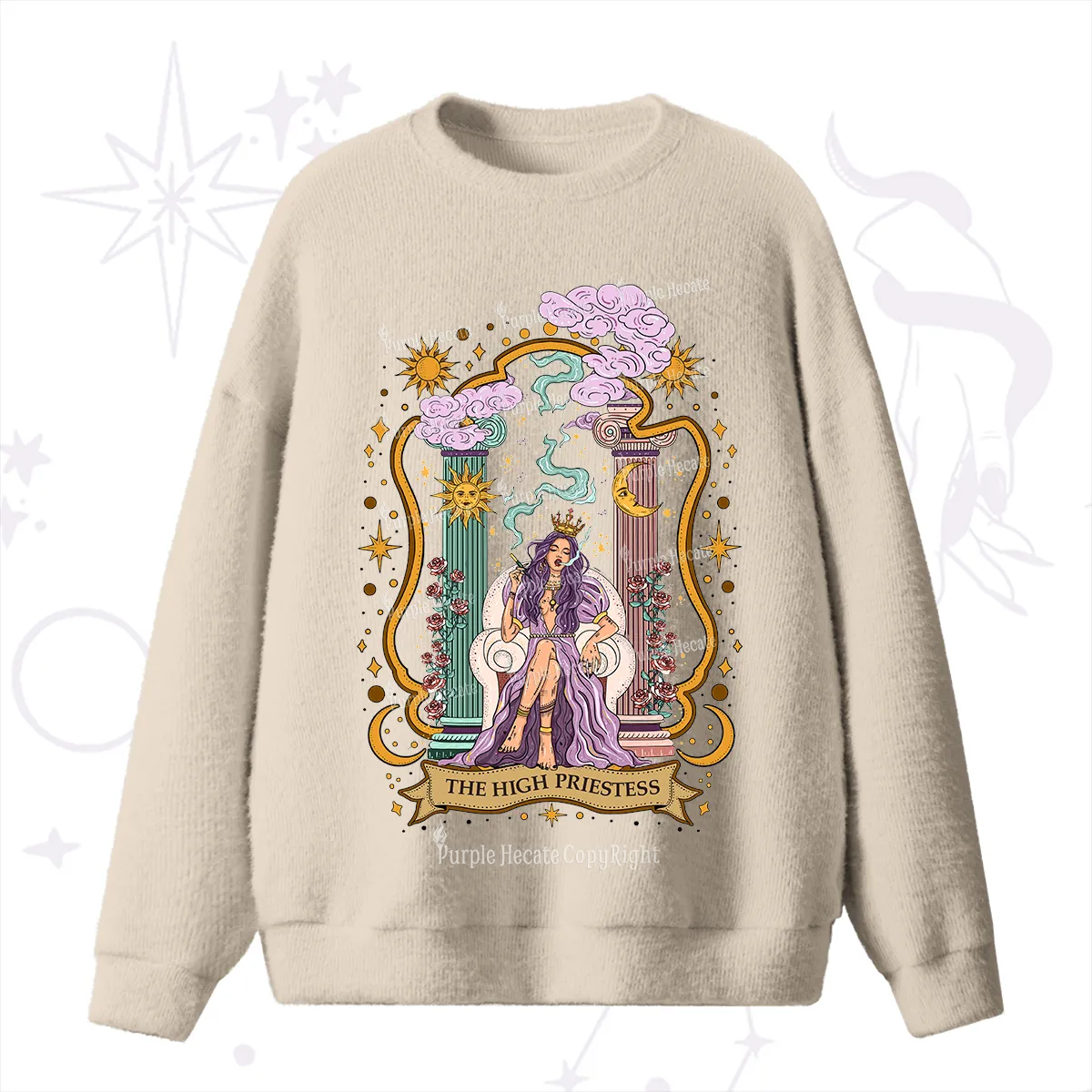 Purplehecate The High Priestess Goddess Fuzzy Ugly Sweater