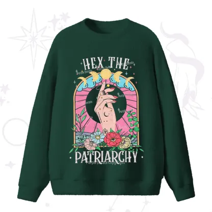 Purplehecate Hex The Patriarchy Fuzzy Ugly Sweater