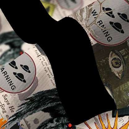 Purplehecate Cryptid Warning Collage Ugly Cardigan Sweaters