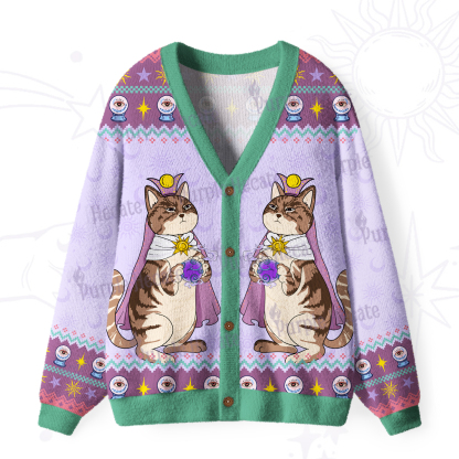 Purplehecate The High Priestess Cat Tarot Ugly Cardigan Sweaters