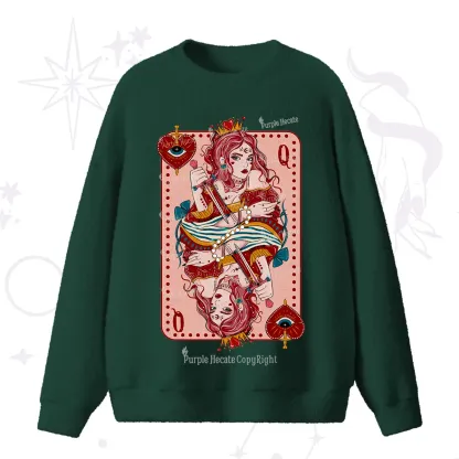Purplehecate Queen of Hearts Fuzzy Ugly Sweater