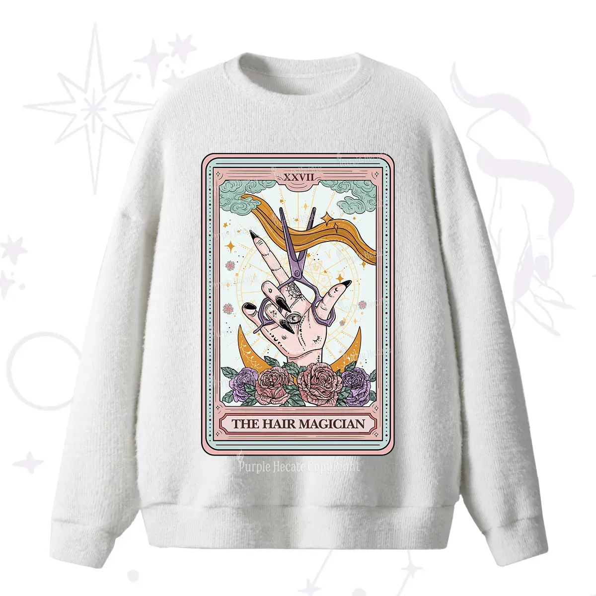 Purplehecate The Hair Magician Tarot Fuzzy Ugly Sweater