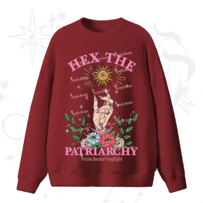 Purplehecate Hex The Patriarchy Witchy Fuzzy Ugly Sweater
