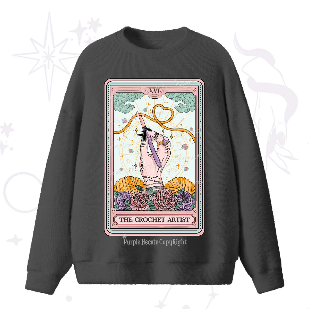 Purplehecate The Crochet Artist Tarot Card Fuzzy Ugly Sweater