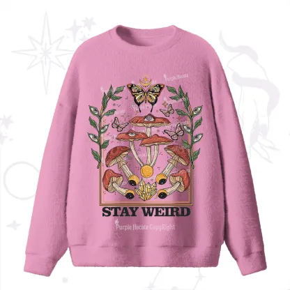 Purplehecate Stay Weird Fuzzy Ugly Sweater