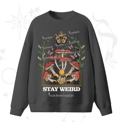Purplehecate Stay Weird Fuzzy Ugly Sweater