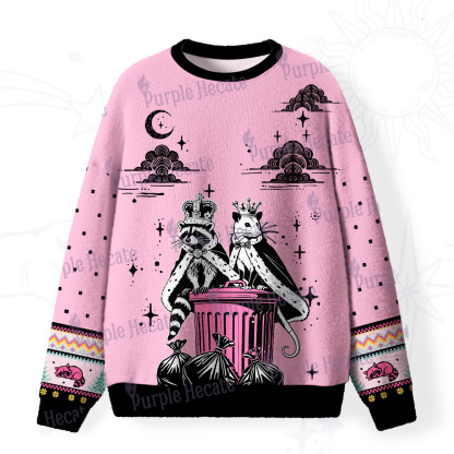 Purplehecate The Team Trash Kingdom Fuzzy Ugly Christmas Sweatshirt