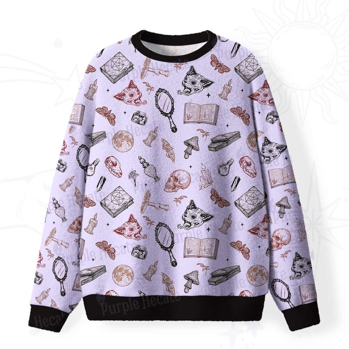 Purplehecate Witchcraft Study Fuzzy Ugly Christmas Sweatshirt