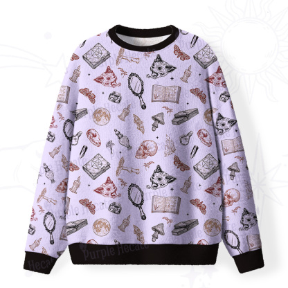 Purplehecate Witchcraft Study Fuzzy Ugly Christmas Sweatshirt