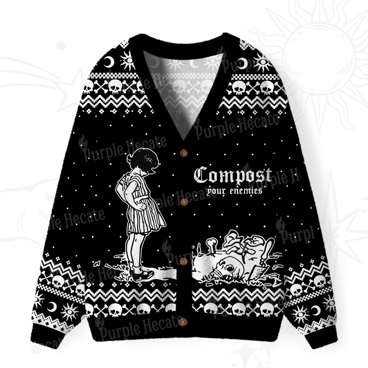 Purplehecate Compost Your Enemies Ugly Cardigan Sweaters