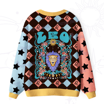 Purplehecate Leo Spirit Zodiac Ugly Cardigan Sweaters