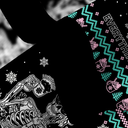 Purplehecate Everything Is Fine Christmas Fuzzy Ugly Christmas Sweatshirt