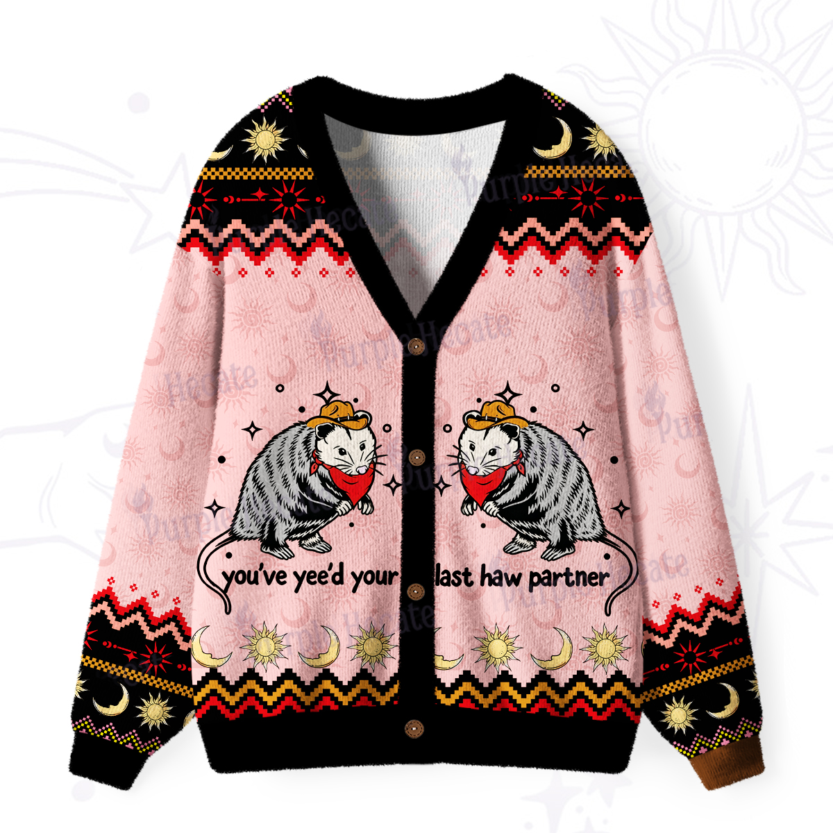 Purplehecate You've Yee'd Your Last Haw Partner Possum Ugly Cardigan Sweaters