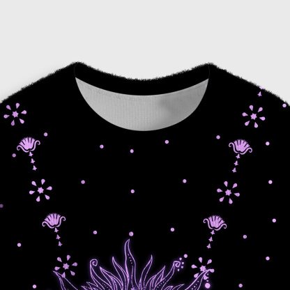 Purplehecate Radiance Of Sun And Moon Crop Fuzzy Ugly Sweatshirt