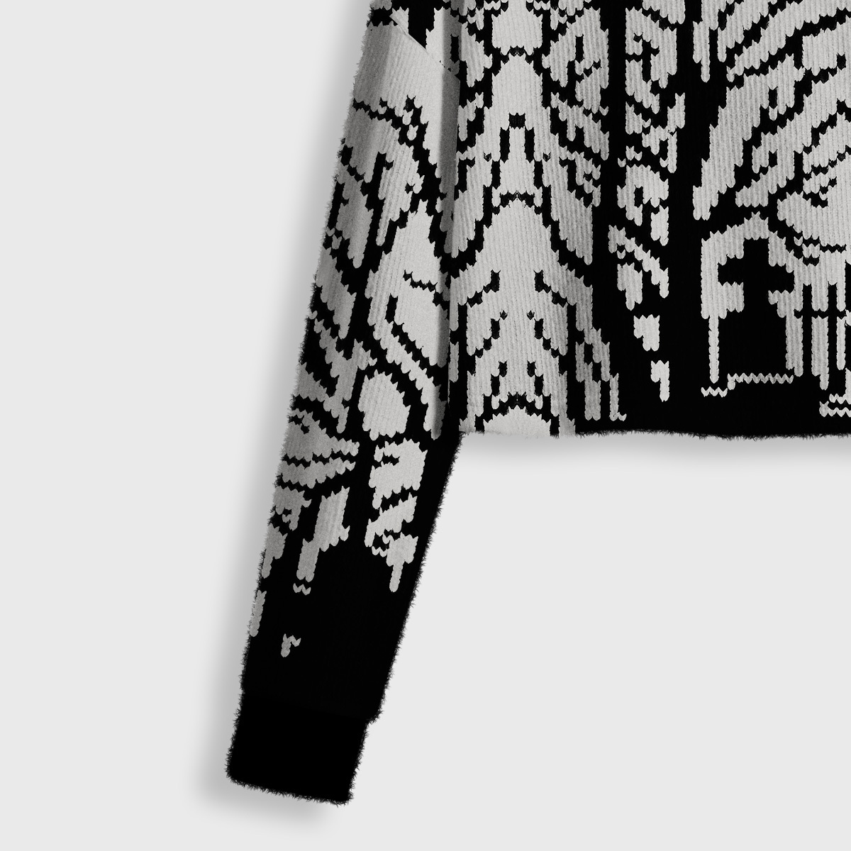 Purplehecate Ravens Over the Spooky Graveyard Crop Fuzzy Ugly Sweatshirt