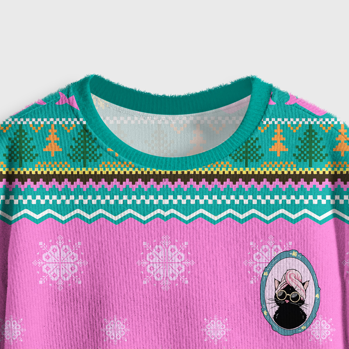 Purplehecate The Reader Cat Tarot Crop Fuzzy Ugly Sweatshirt