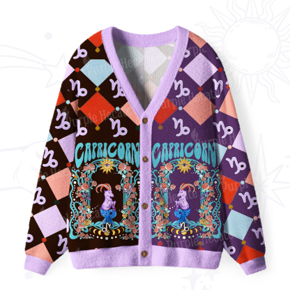 Purplehecate Capricorn Spirit Zodiac Ugly Cardigan Sweaters