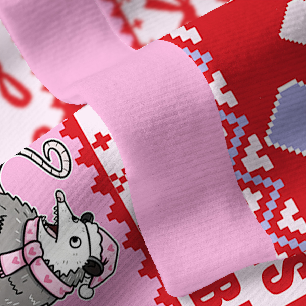 Purplehecate Overstimulated But Festive Possum Valentine Ugly Cardigan Sweaters