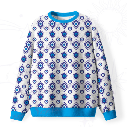 Purplehecate Evil Eye Protection Fuzzy Ugly Christmas Sweatshirt