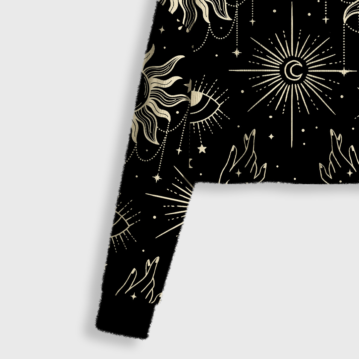 Purplehecate Solar Oracle Crop Fuzzy Ugly Sweatshirt