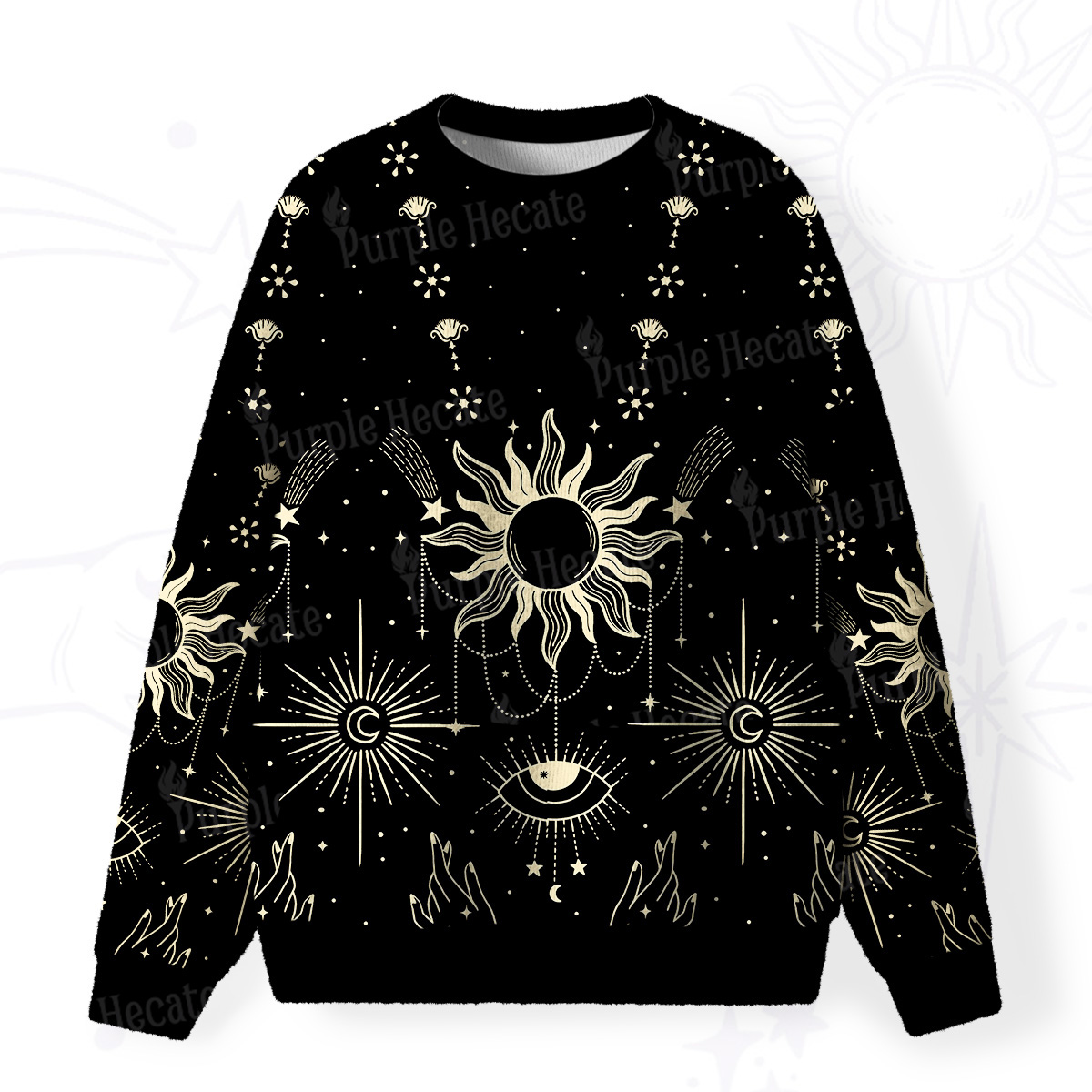 Purplehecate Solar Oracle Fuzzy Ugly Sweatshirt