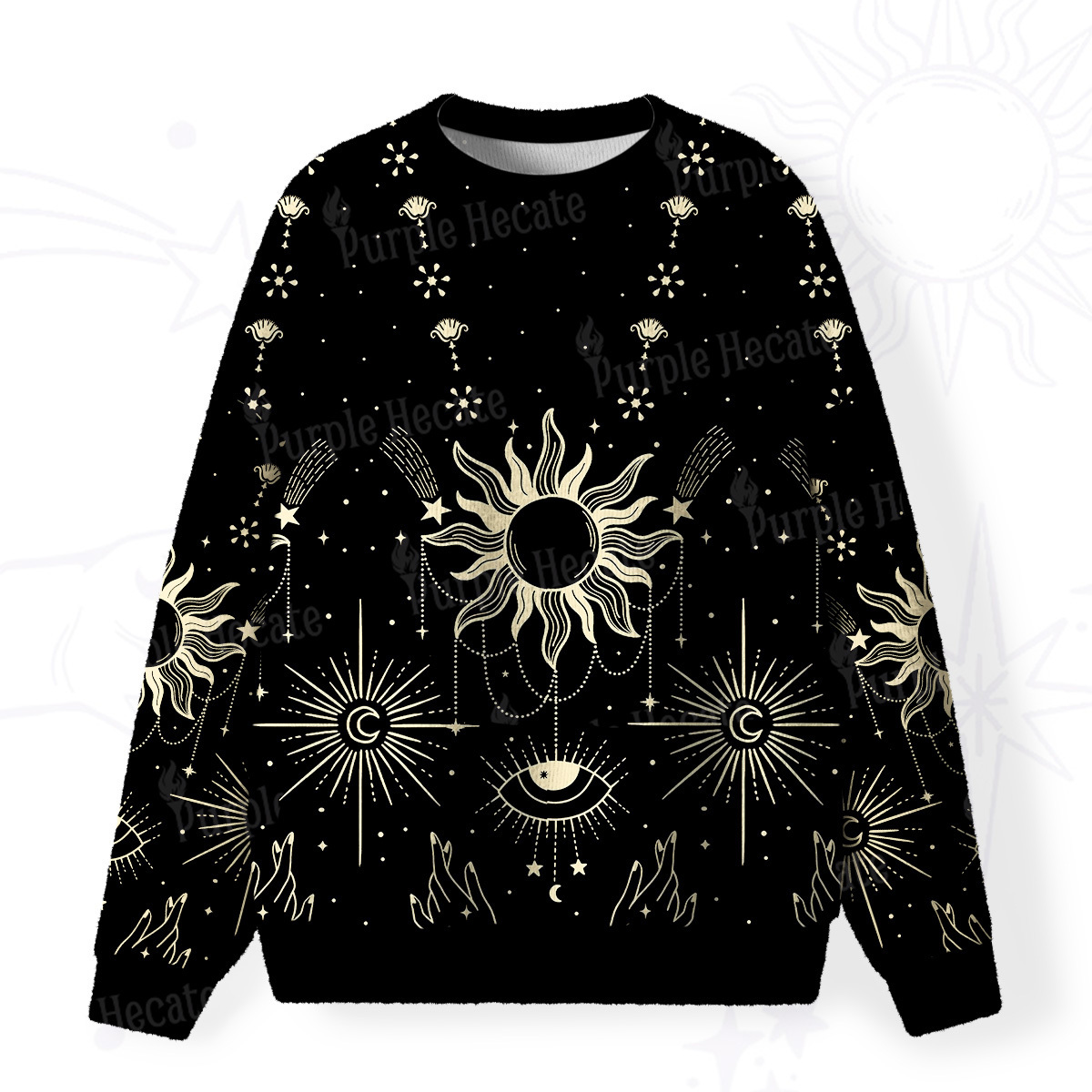Purplehecate Solar Oracle Fuzzy Ugly Sweatshirt