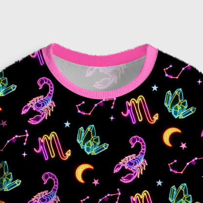 Purplehecate Scorpio Spirit Zodiac Crop Fuzzy Ugly Sweatshirt