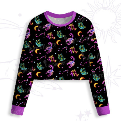 Purplehecate Scorpio Spirit Zodiac Crop Fuzzy Ugly Sweatshirt