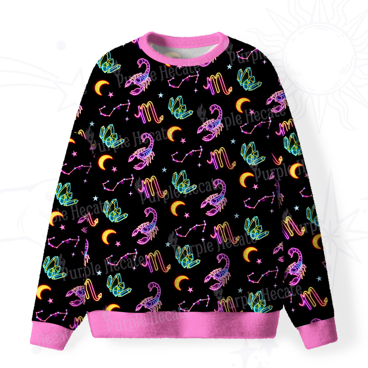 Purplehecate Scorpio Spirit Zodiac Fuzzy Ugly Sweatshirt