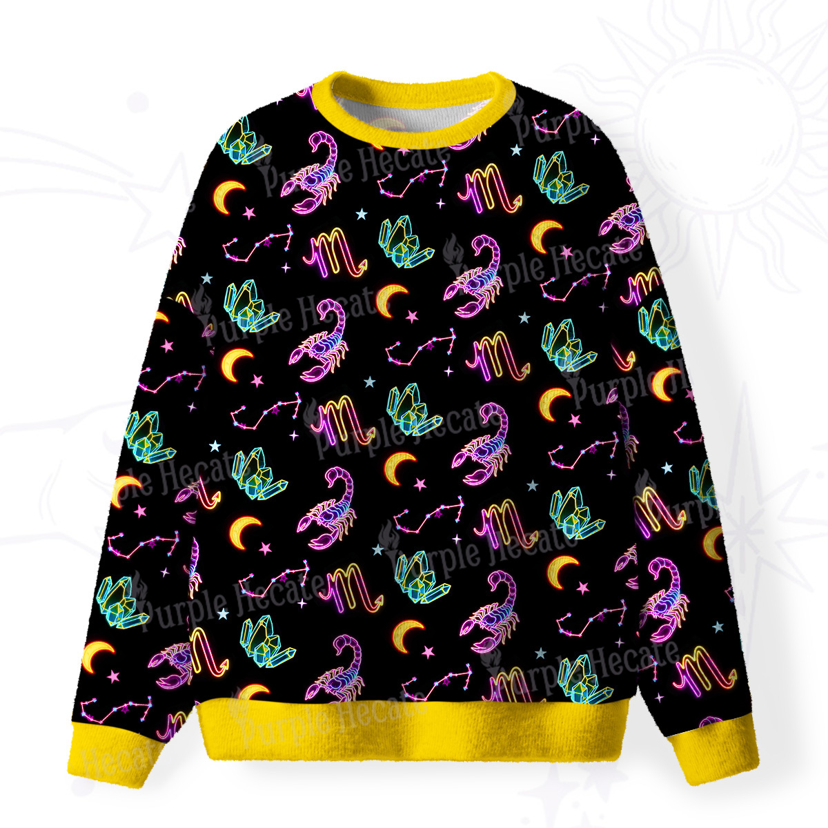 Purplehecate Scorpio Spirit Zodiac Fuzzy Ugly Sweatshirt