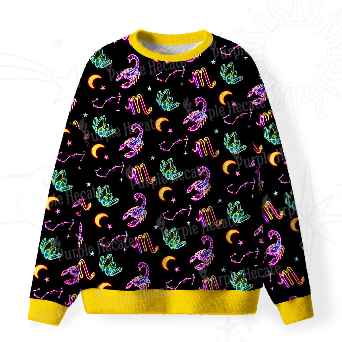 Purplehecate Scorpio Spirit Zodiac Fuzzy Ugly Sweatshirt