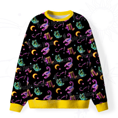 Purplehecate Scorpio Spirit Zodiac Fuzzy Ugly Sweatshirt