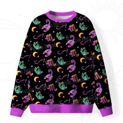 Purplehecate Scorpio Spirit Zodiac Fuzzy Ugly Sweatshirt
