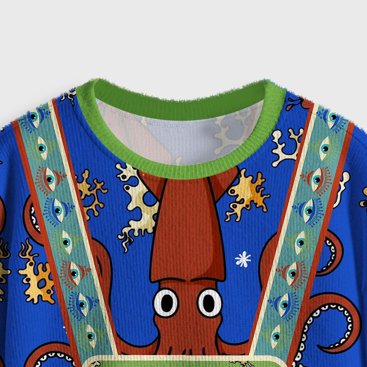 Purplehecate Deep Sea Dreamer Crop Fuzzy Ugly Sweatshirt