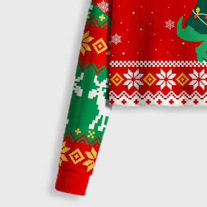 Purplehecate Look Tree I'm A T-Rex Crop Fuzzy Ugly Sweatshirt