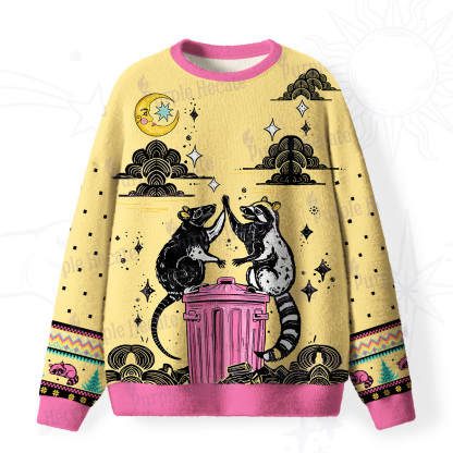 Purplehecate The Team Trash Opossum Tarot Fuzzy Ugly Sweatshirt