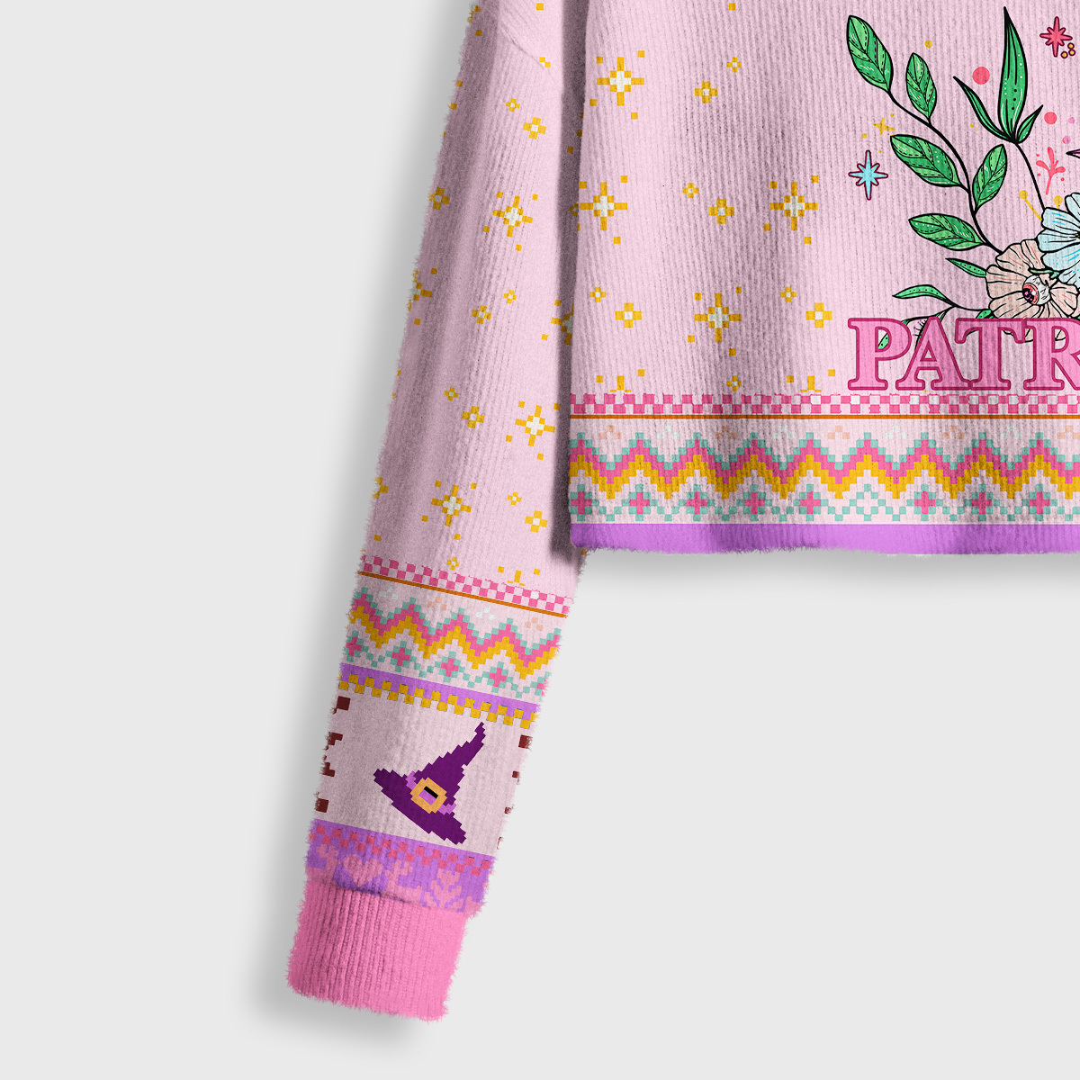 Purplehecate Hex The Patriarchy Witchy Crop Fuzzy Ugly Sweatshirt