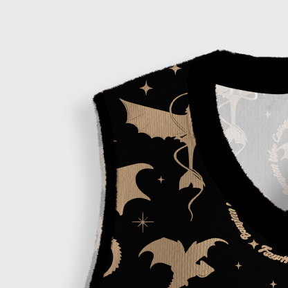 Purplehecate Fantasy Dragon Allover Ugly Sweater Vest