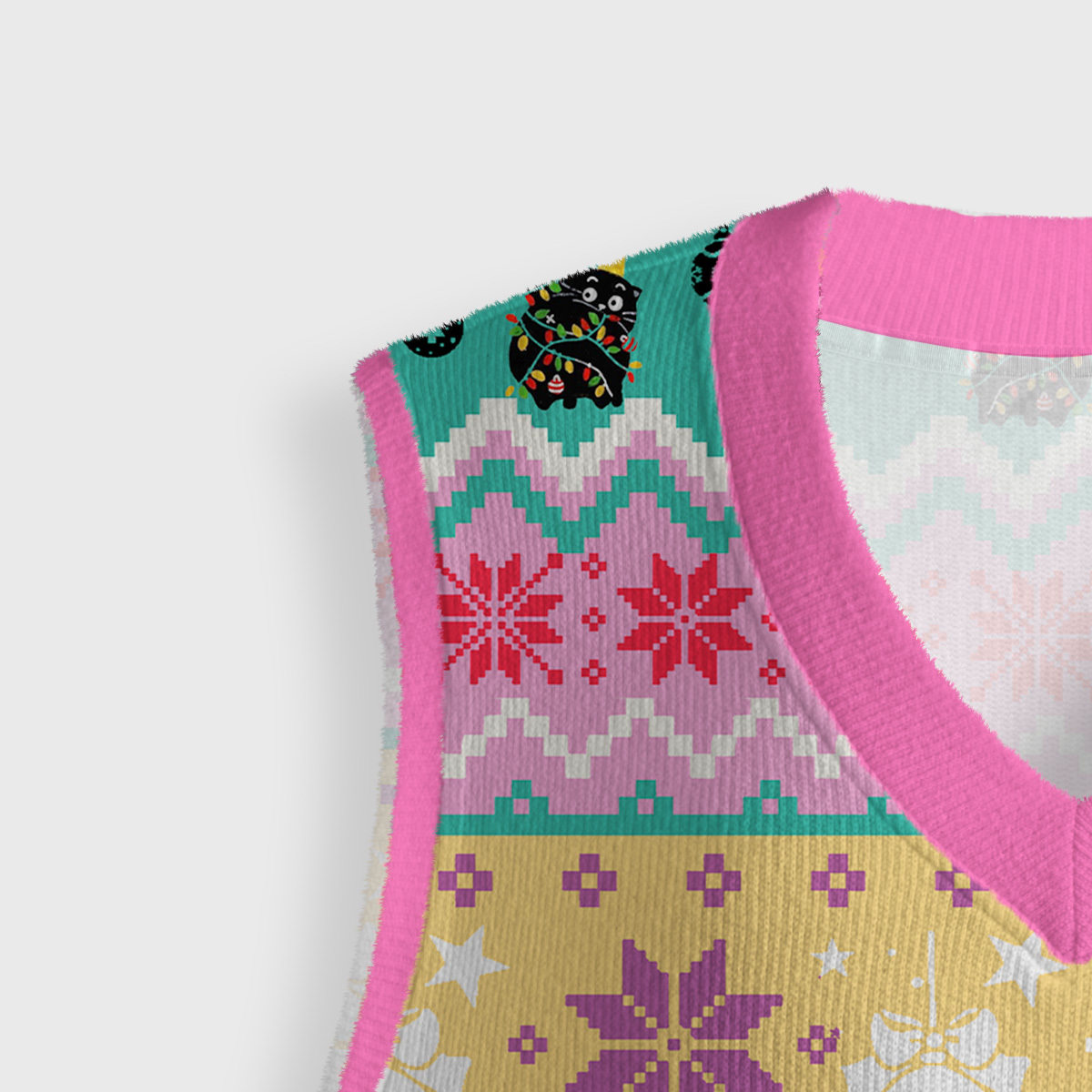 Purplehecate Funny Black Cat in Tree Ugly Sweater Vest