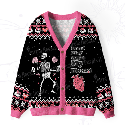 Purplehecate Don't Play With My Heart Ugly Cardigan Sweaters