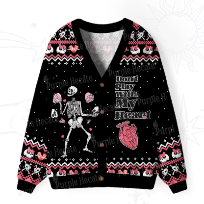 Purplehecate Don't Play With My Heart Ugly Cardigan Sweaters