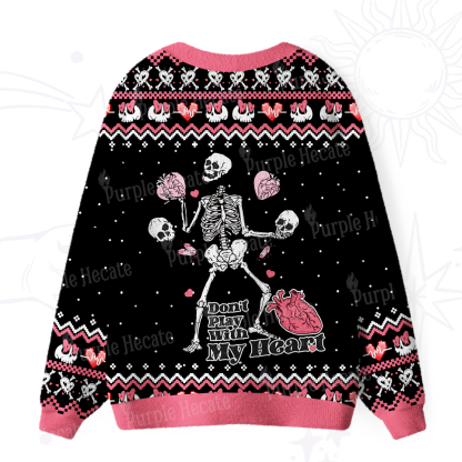 Purplehecate Don't Play With My Heart Ugly Cardigan Sweaters