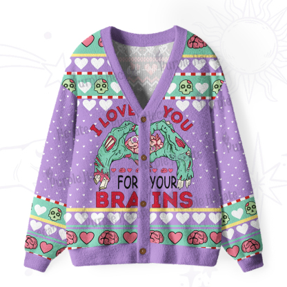 Purplehecate I Love You For Your Brains Ugly Cardigan Sweaters