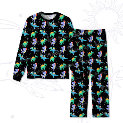 Purplehecate Funny Christmas Dinosaurs Christmas Pajamas