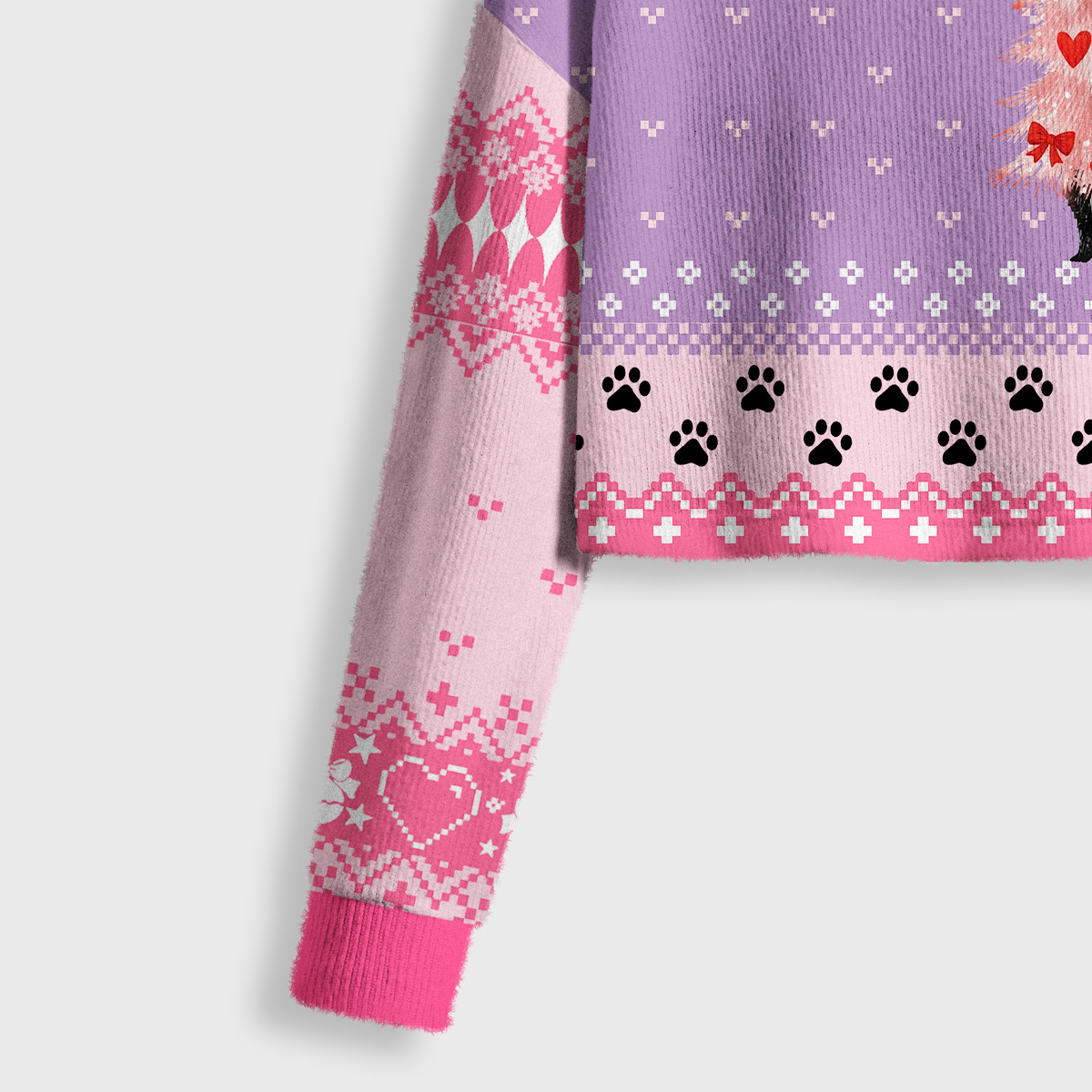 Purplehecate Funny Black Cat in Tree Crop Fuzzy Ugly Sweatshirt