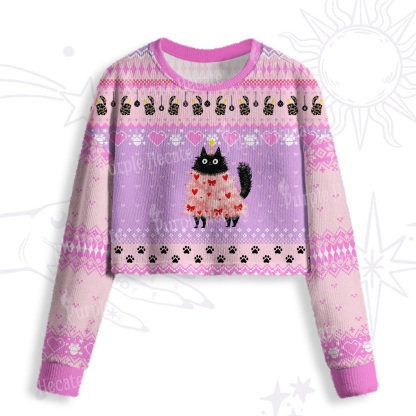Purplehecate Funny Black Cat in Tree Crop Fuzzy Ugly Sweatshirt