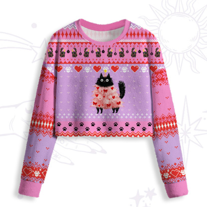 Purplehecate Funny Black Cat in Tree Crop Fuzzy Ugly Sweatshirt