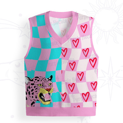 Purplehecate Savage Leopard Evil Eye Ugly Sweater Vest