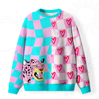 Purplehecate Savage Leopard Evil Eye Fuzzy Ugly Sweatshirt