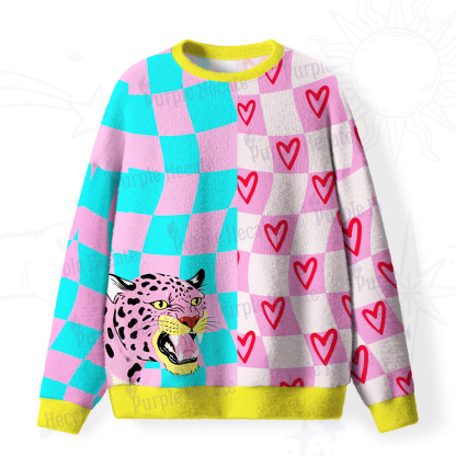 Purplehecate Savage Leopard Evil Eye Fuzzy Ugly Sweatshirt